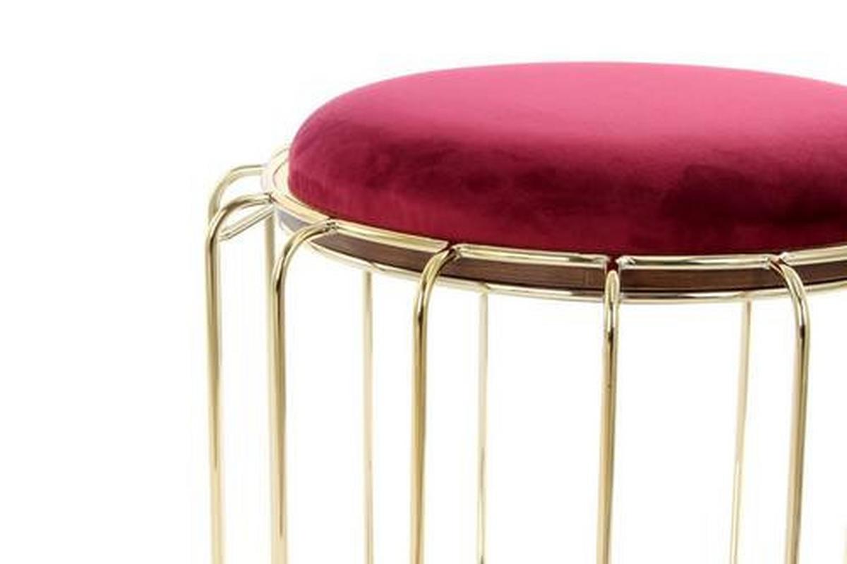 BEISTELLTISCH HKAPI - Rot/Goldfarben, Basics, Glas/Holzwerkstoff (50/50/45cm) - Kayoom