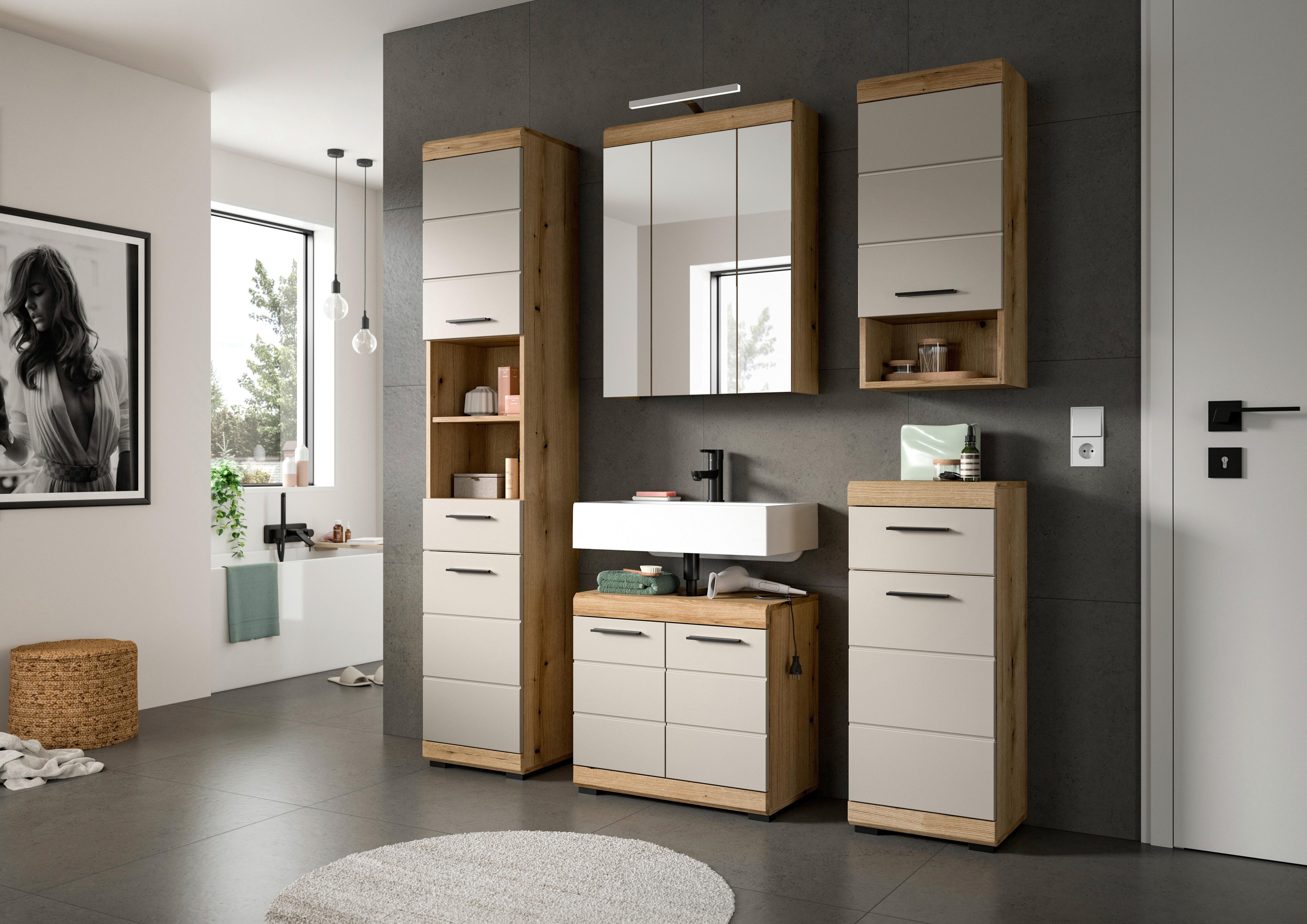 Spiegelschrank Scout mit LED ca. 60x79x18 cm - MODERN, Glas/Holzwerkstoff (60/79/18cm) - MID.YOU