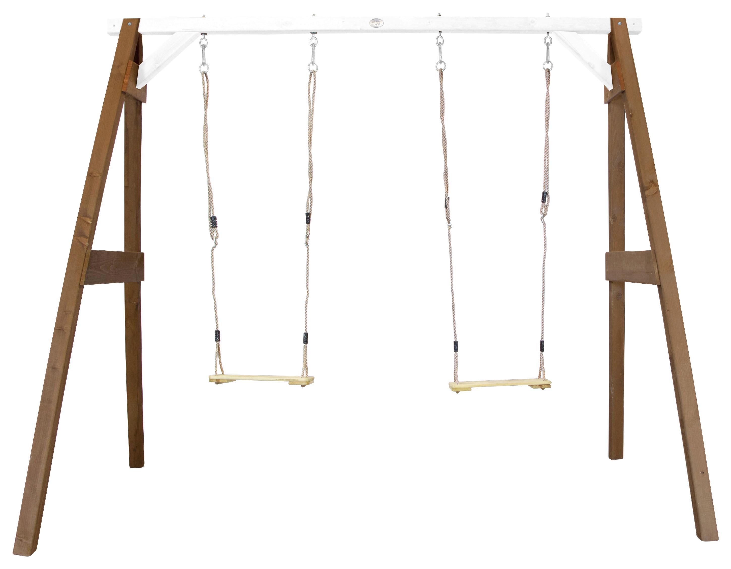 Schaukel Braun/Weiß - Braun/Weiß, KONVENTIONELL, Holz (254/207/160cm) - Ambia Garden
