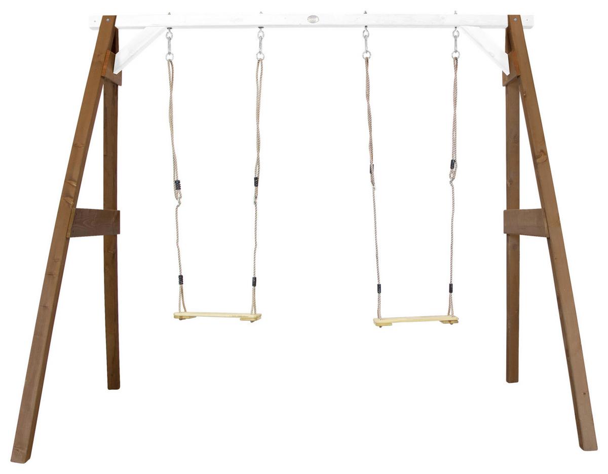 Schaukel Braun/Weiß - Braun/Weiß, KONVENTIONELL, Holz (254/207/160cm) - Ambia Garden