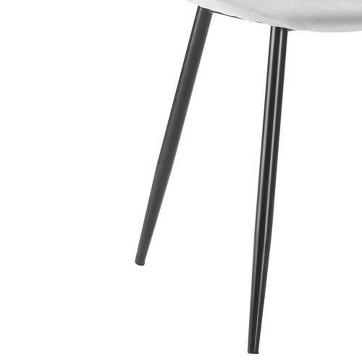 Stuhl Lio Hellgrau Samt Gepolstert - Hellgrau/Schwarz, MODERN, Holz/Textil (43/86/55cm) - Bessagi Home