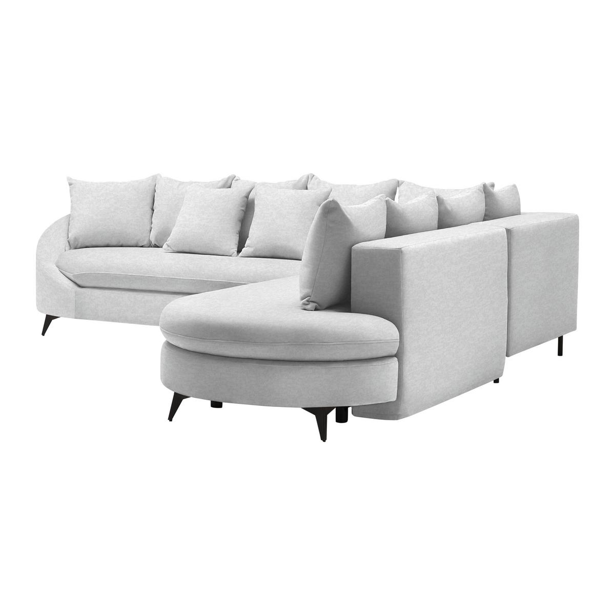 Ecksofa Axel Silberfarben - Silberfarben/Schwarz, MODERN, Textil/Metall (291/87/250cm) - Mömax