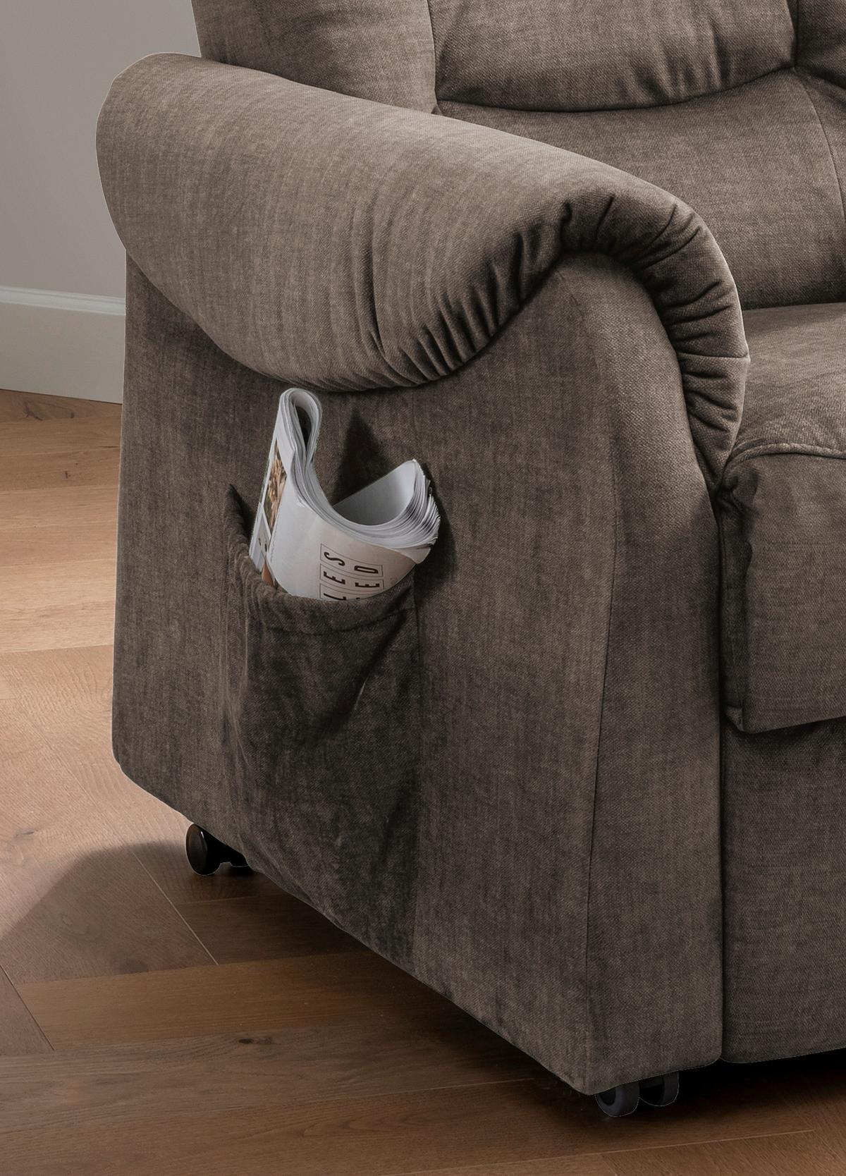 Fernsehsessel Nino Braun Velours - Schwarz/Braun, Design, Kunststoff/Textil (76/106/94cm) - Livetastic