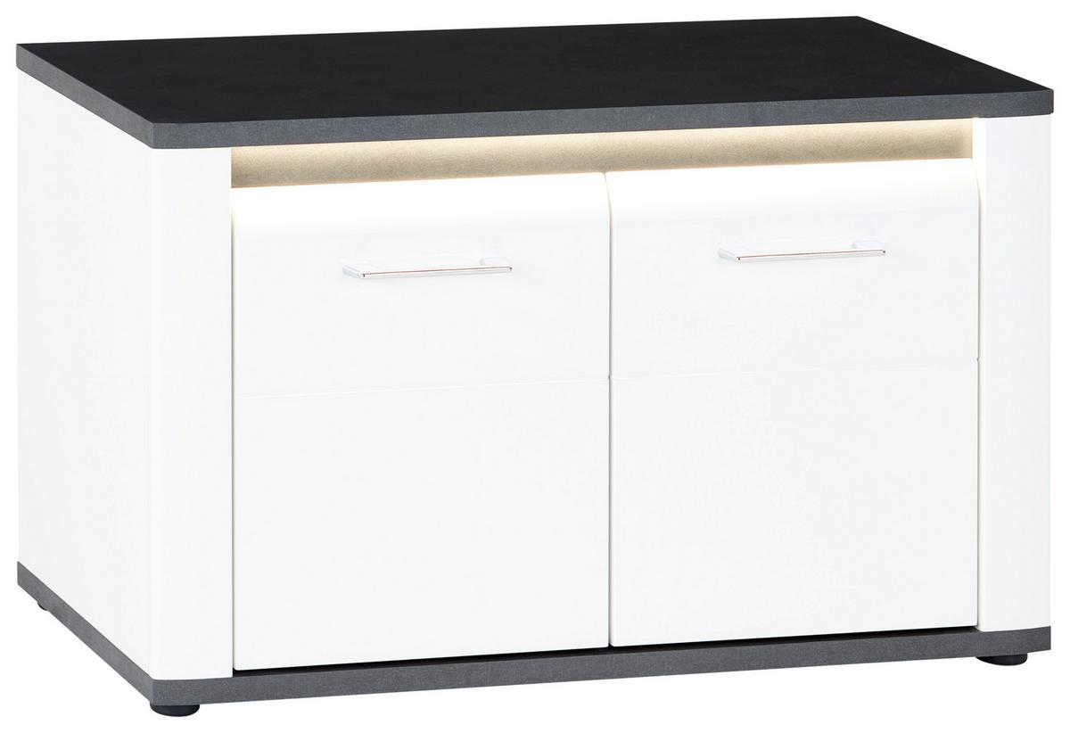 Bancă pentru hol Alassio - alb, Modern, material pe bază de lemn (85/51,5/37,6cm) - Modern Living