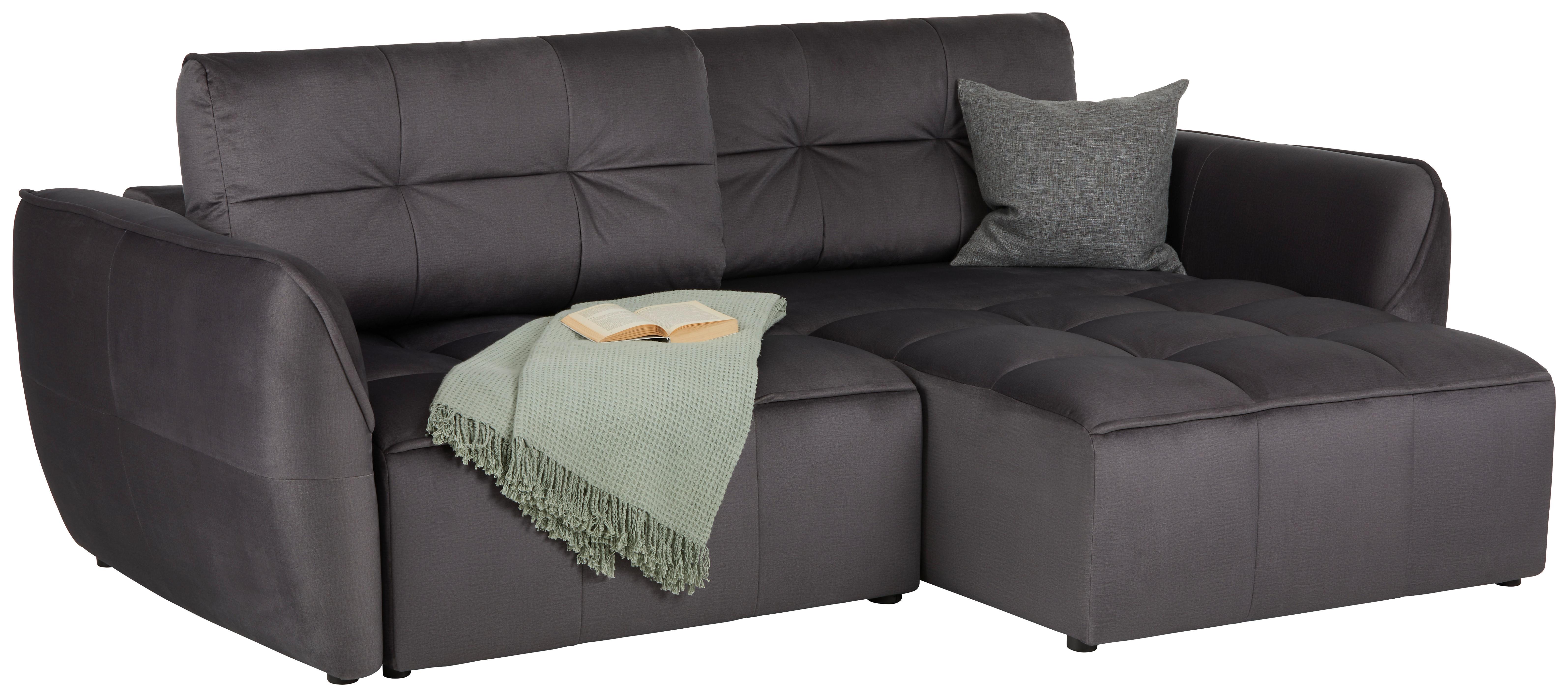 Trosjed Na Razvlačenje Bombei - siva/crna, Moderno, drvni materijal/tekstil (243/94/125cm) - Premium Living