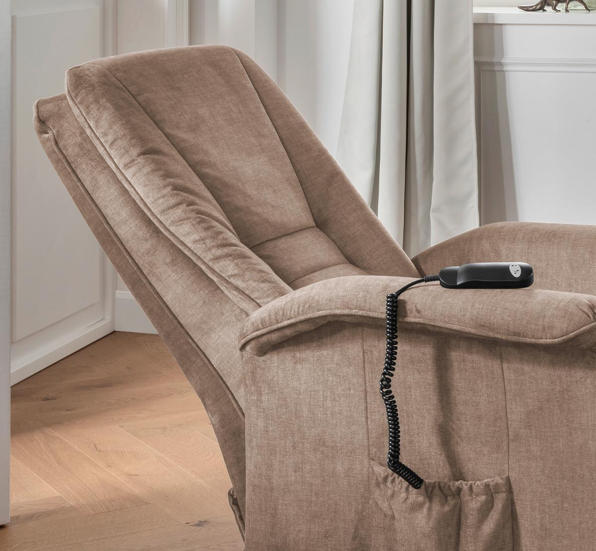 Relaxsessel Harry Hellbraun Velours - Hellbraun/Schwarz, Design, Kunststoff/Textil (77/107/88cm) - Livetastic