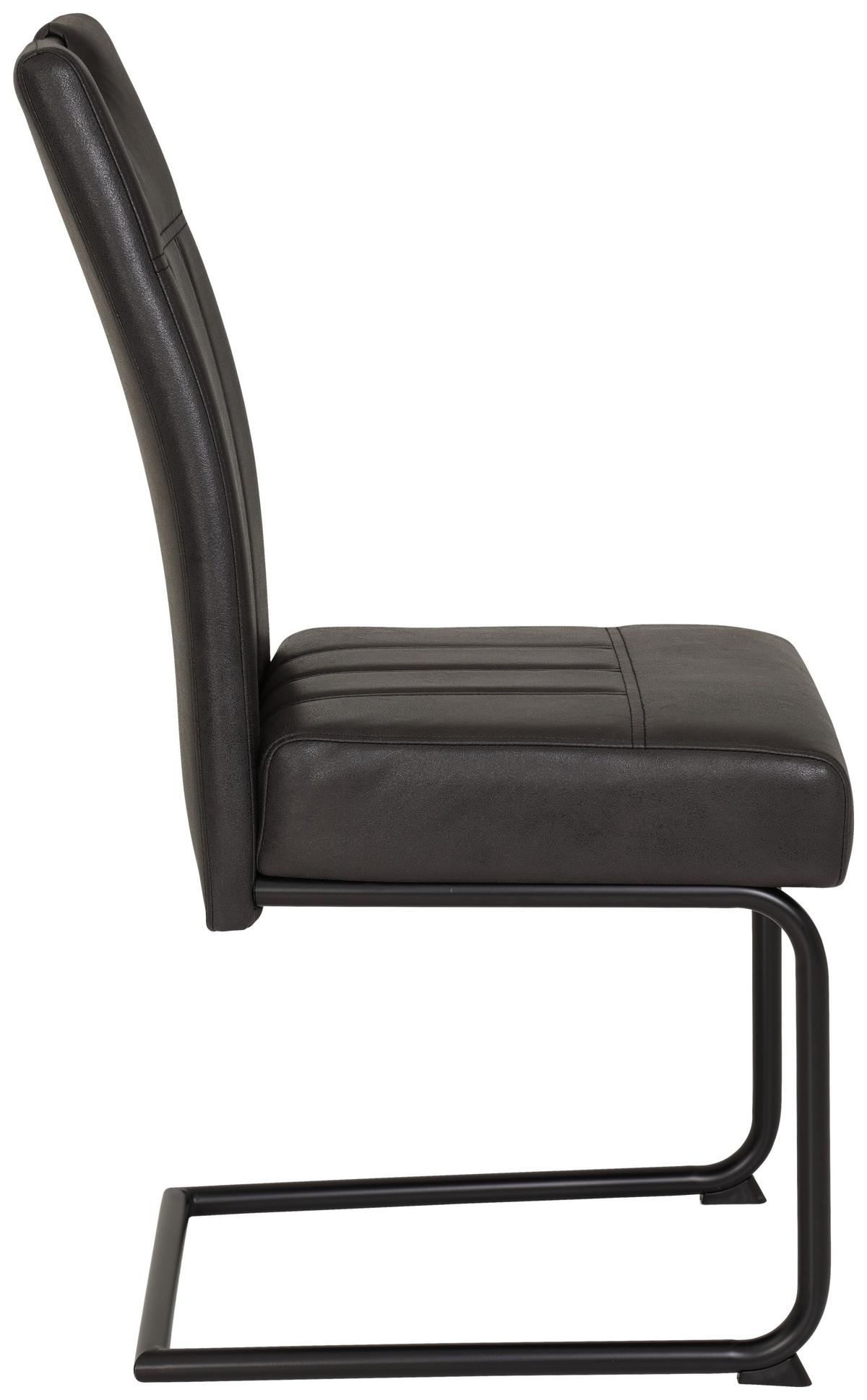 Nihajni Stol Betty, Antracit, Velur - črna/antracit, Konvencionalno, kovina/tekstil (43/99/60cm) - Mömax