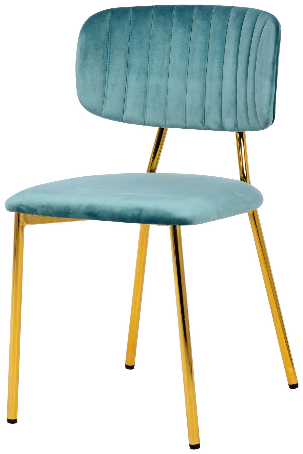 STUHL-SET GISELLE 125 - Goldfarben/Grün, Design, Kunststoff/Metall (47/80/51cm) - Kayoom