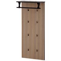 Garderobenpaneel Hank Eiche/Schwarz - Eichefarben/Schwarz, Design, Holzwerkstoff (50/110,6/20,9cm) - MID.YOU
