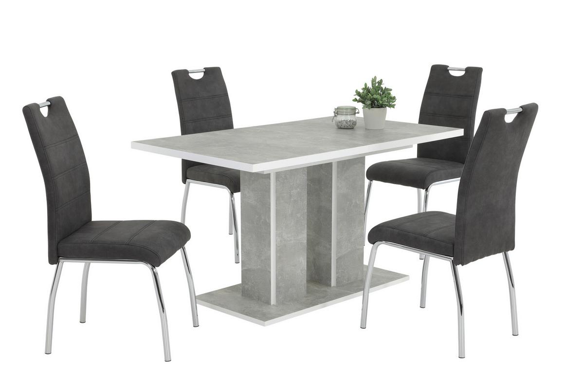 STUHL-SET SUSI II S 4ER-SET - Chromfarben/Anthrazit, MODERN, Textil/Metall (44/98/61cm) - MID.YOU