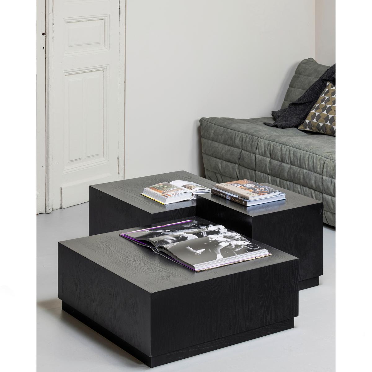 Beistelltisch PIM 3-tlg. Schwarz - Schwarz, Design, Holzwerkstoff - Livetastic