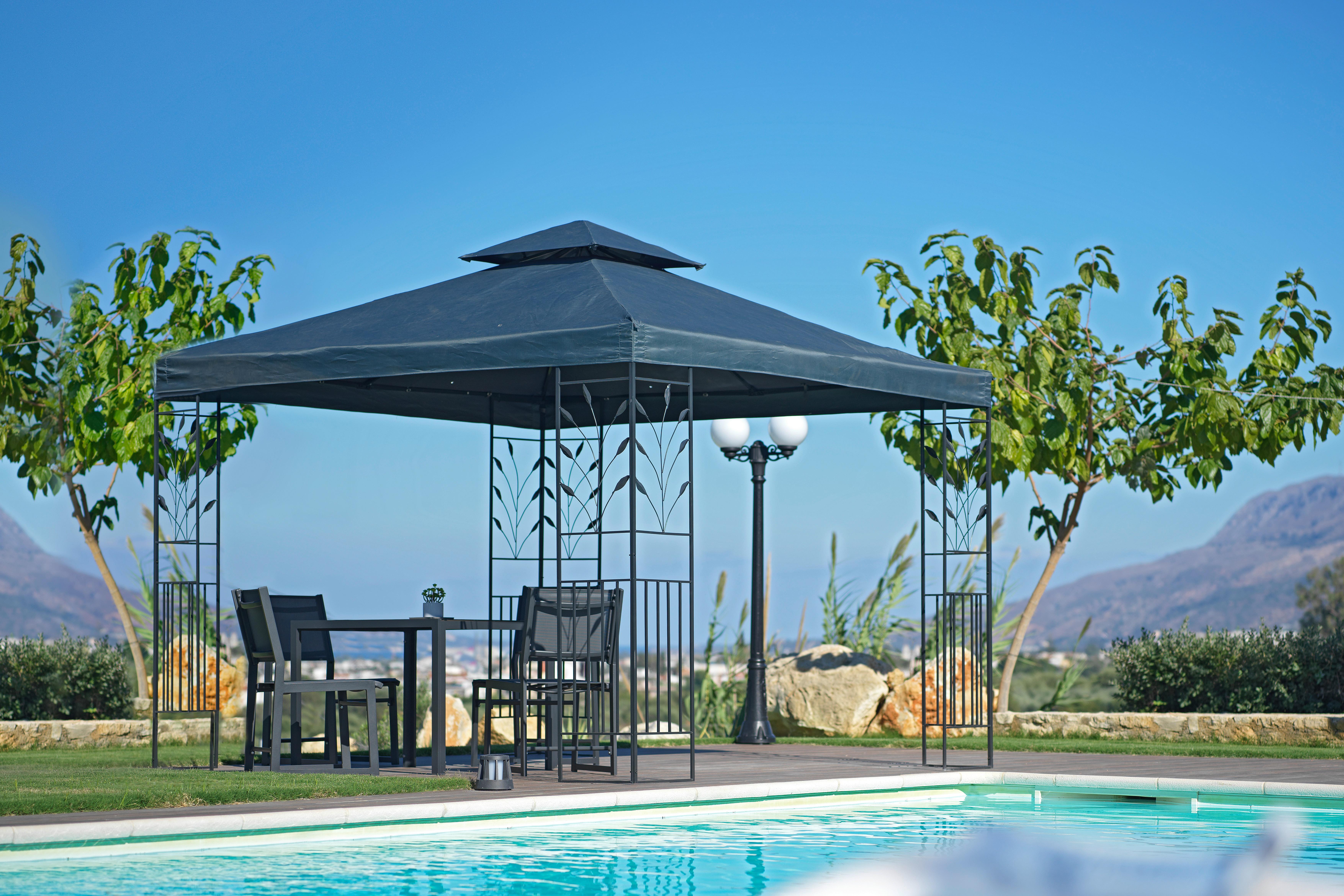 Pavillon Lana in Anthrazit - Dunkelgrau, MODERN, Textil (297/297/267cm) - Modern Living