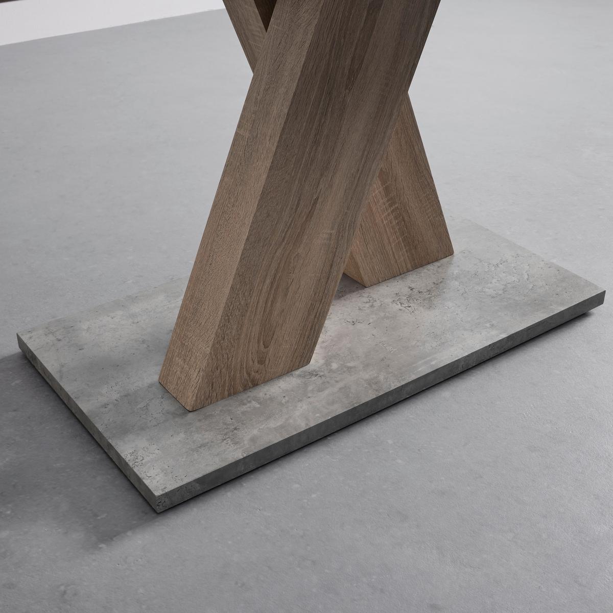 Esstisch Sanna Dunkelgrau MDF ca. 160x90 cm - Dunkelgrau/Eichefarben, MODERN, Glas/Holz (160/90/76cm) - Bessagi Home