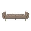 BÄDDSOFFA CORA - brun/naturfärgad, Modern, trä/textil (214/92/81cm) - Bessagi Home