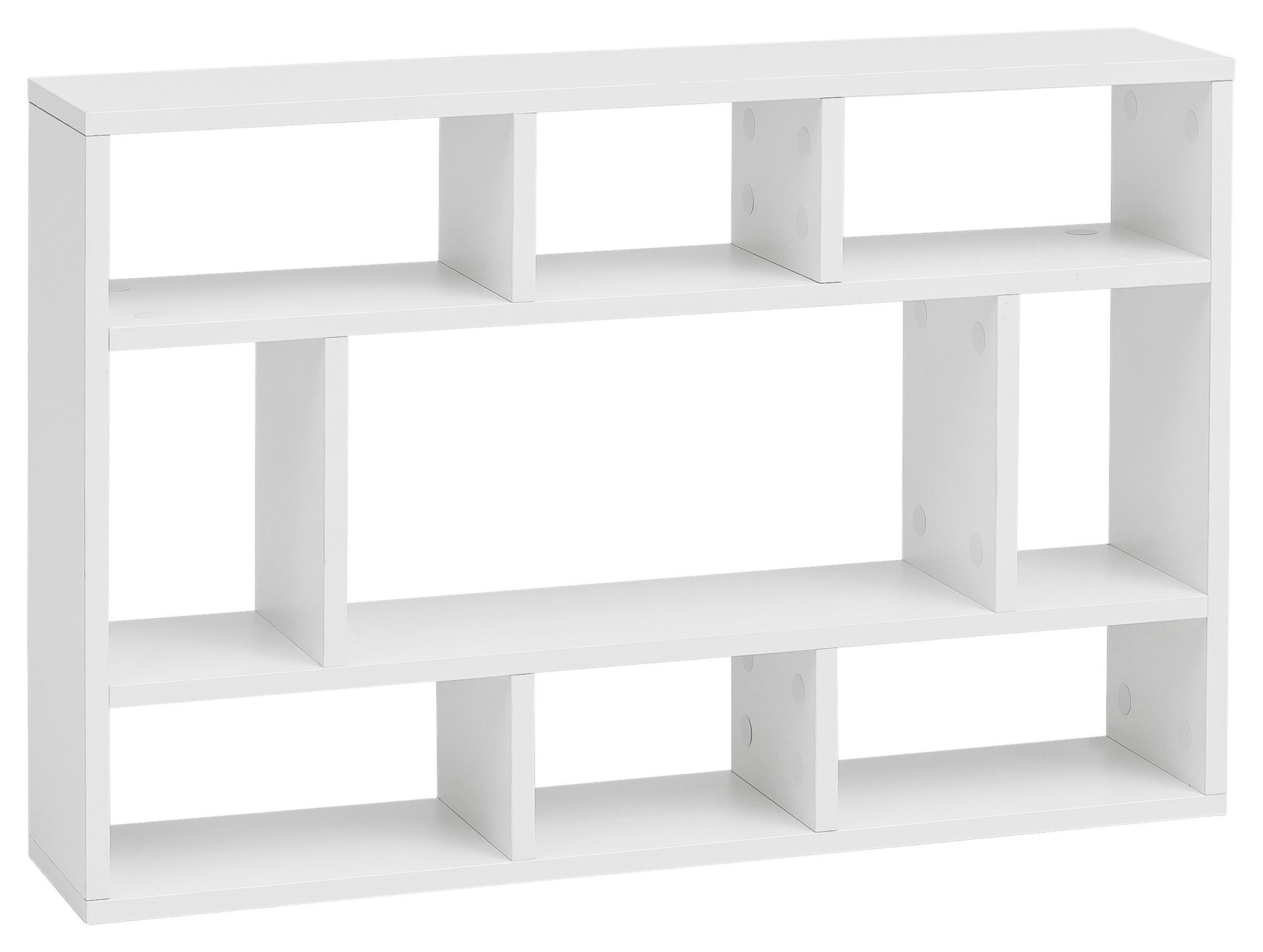 Wandregal ca. 75x51x16 cm Weiß - Weiß, KONVENTIONELL, Holzwerkstoff (75/51/16cm) - MID.YOU
