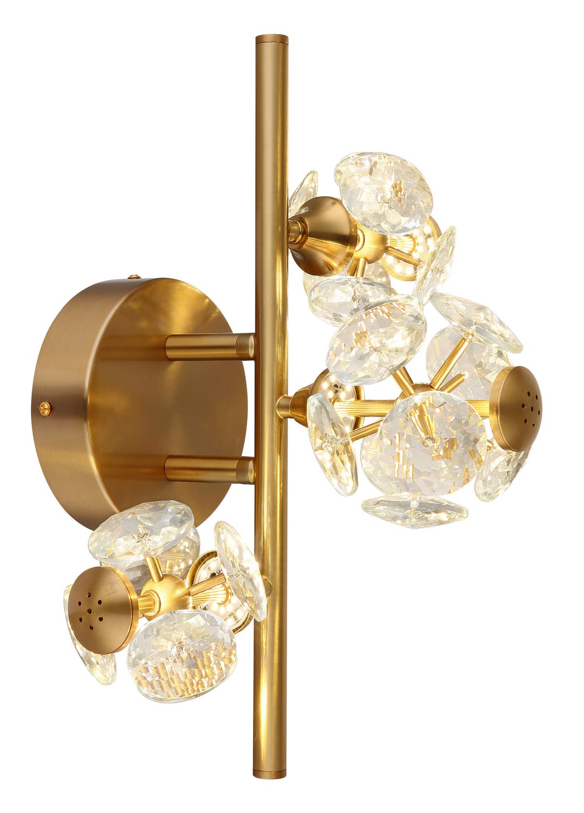 LED-WANDLEUCHTE 16047-3W VIRINA - Klar/Goldfarben, Konventionell, Glas/Metall (41/33/27cm) - Globo