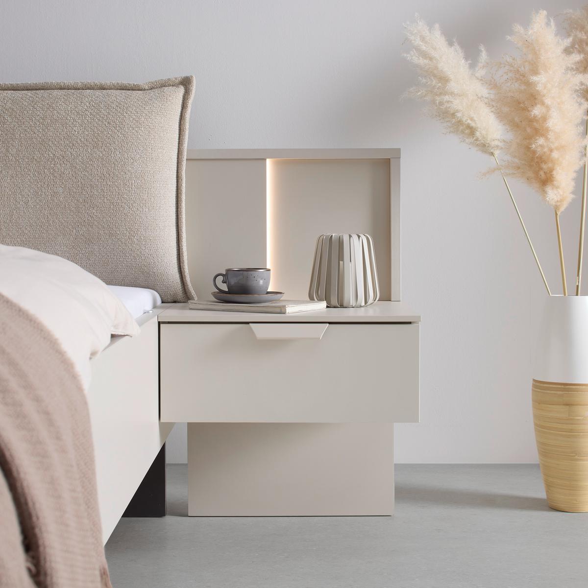 Nachtkästchenaufsatz Briona Champagnerfarben - Champagner, KONVENTIONELL, Holzwerkstoff - Premium Living