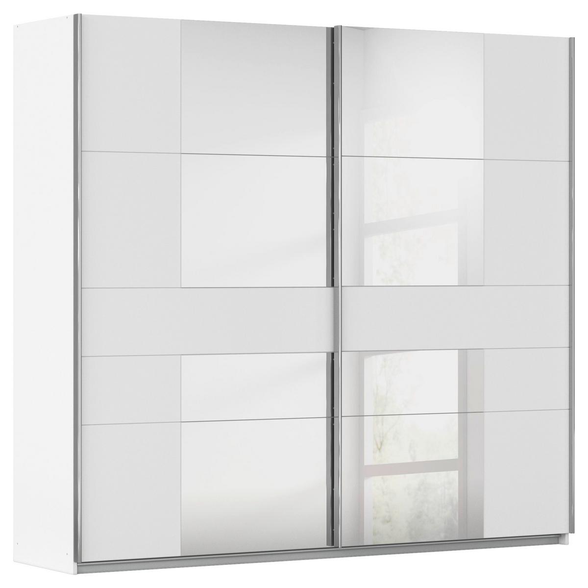 Schwebetürenschrank Caspio Grau/Weiß - Chromfarben/Weiß, KONVENTIONELL, Holzwerkstoff/Metall (226/210/57cm) - Premium Living