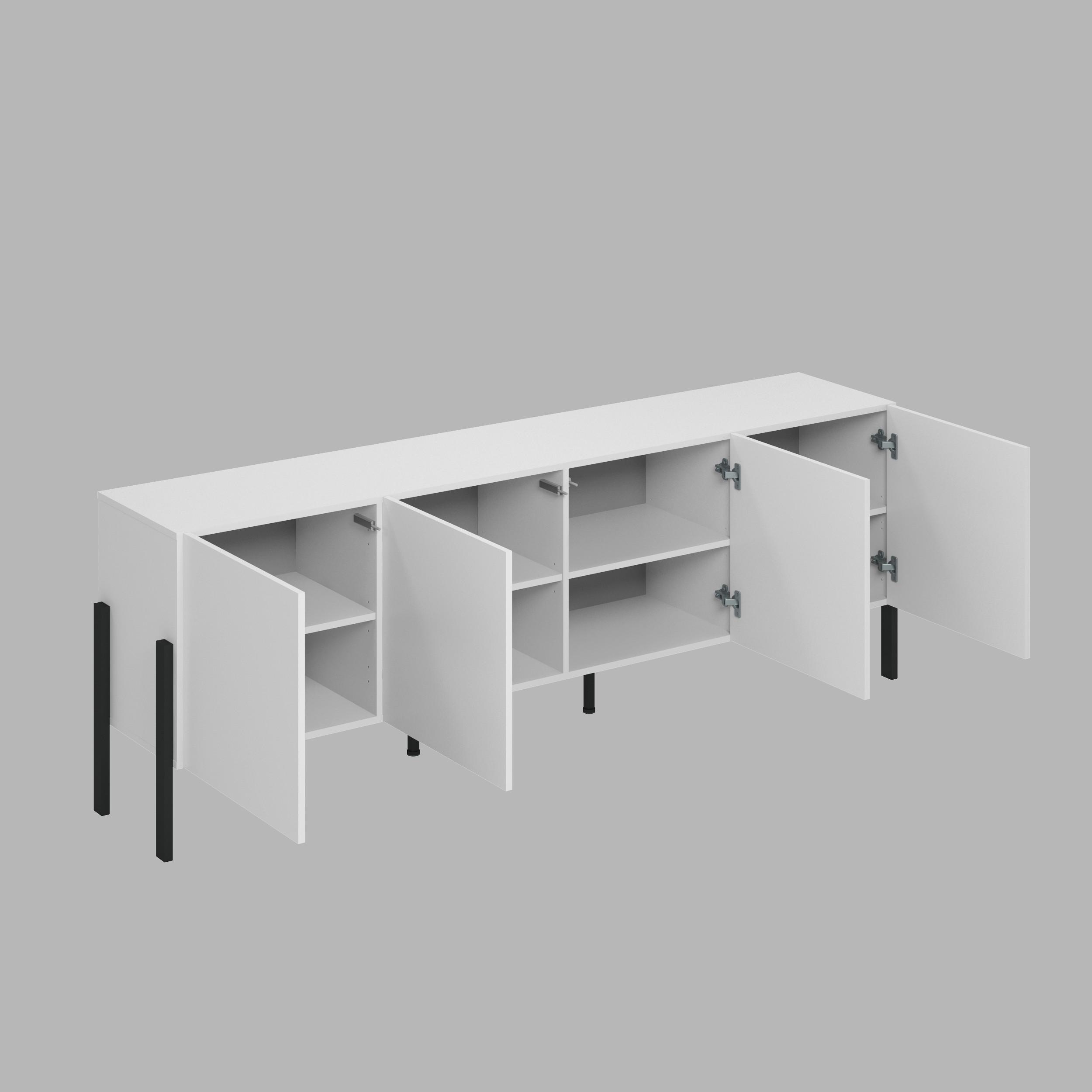 Komód Jukon - fehér, Modern, faalapú anyag (204/70/40cm)