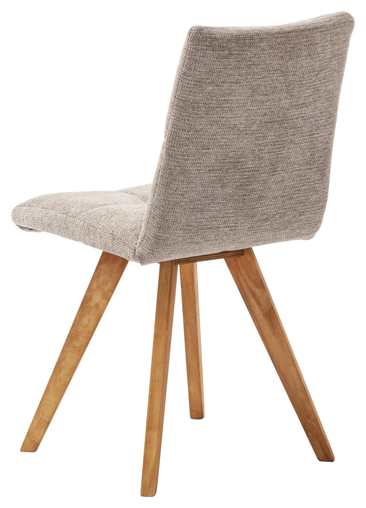 KRZESŁO KLAIPEDA - kolor dębowy/cappuccino, Design, drewno/tkanina (43/84/55cm) - Livetastic
