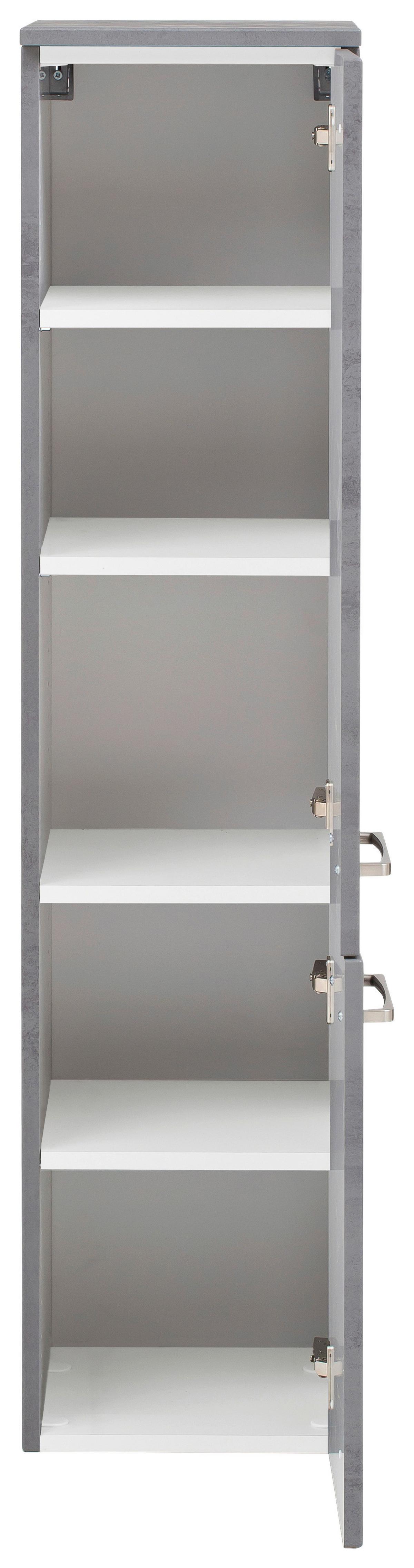 Badezimmer ''Stockholm'', Grau/Weiß - Weiß/Grau, KONVENTIONELL, Glas/Holzwerkstoff (110cm) - Held