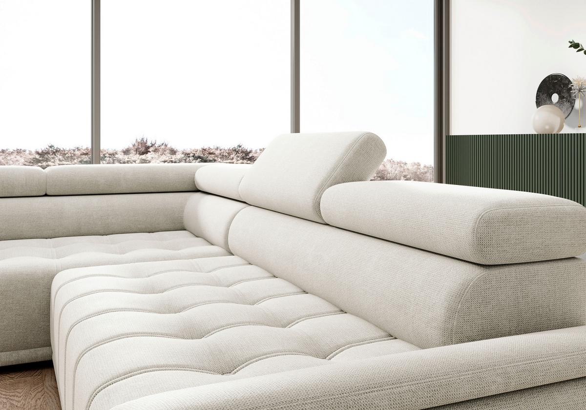 Kutna Garnitura Gremio - boje pijeska/crna, Moderno, tekstil/plastika (106/283cm) - Modern Living