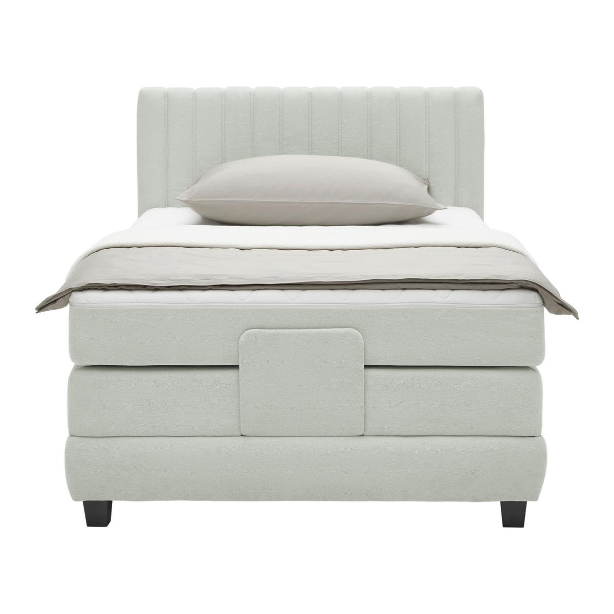 Boxspring Krevet Dixon - svijetlo siva/crna, Konvencionalno, drvni materijal/drvo (100/200cm) - Premium Living
