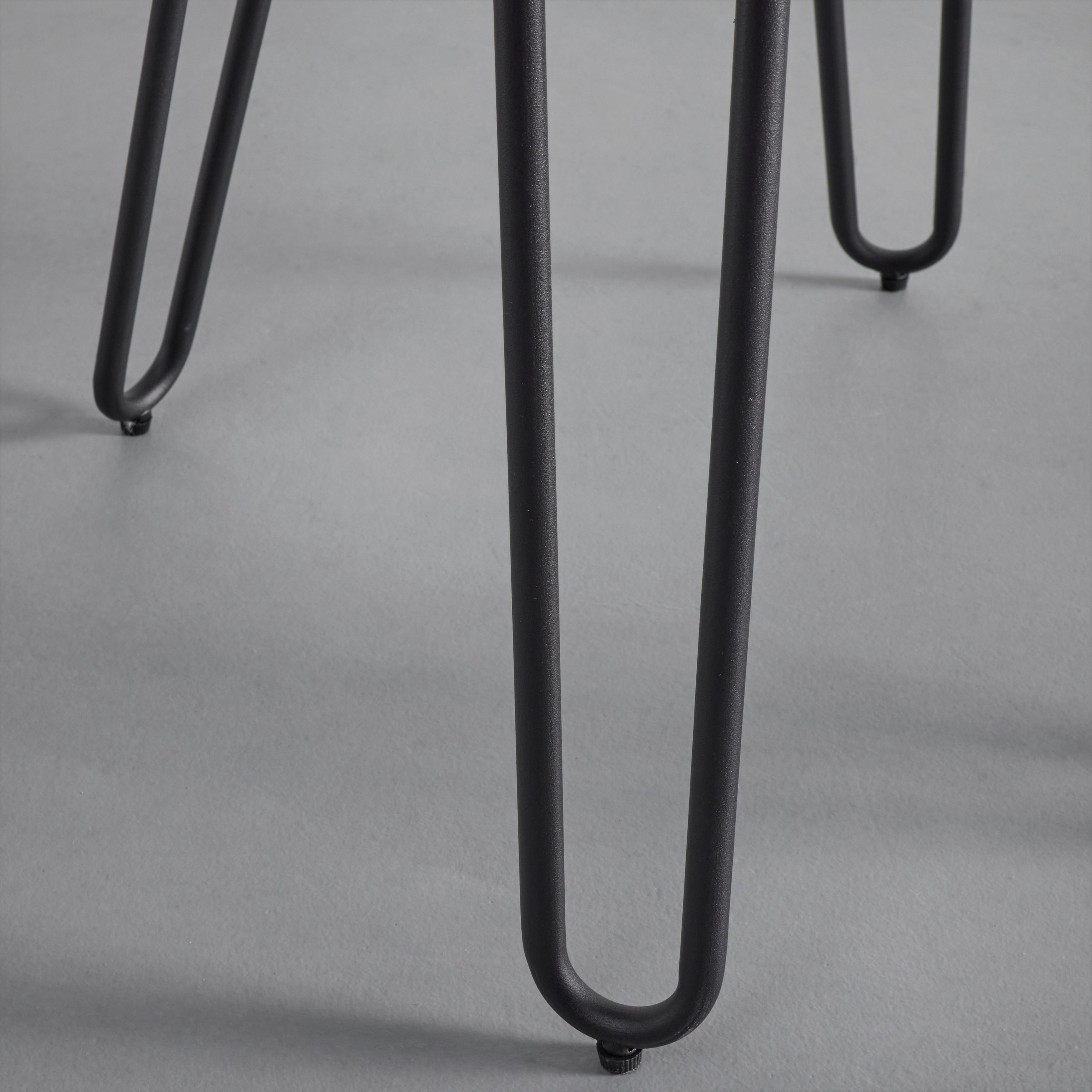 Stuhl "Ivie", Lederlook, grau, Gepolstert - Schwarz/Grau, MODERN, Holz/Textil (43/86/62cm) - Bessagi Home