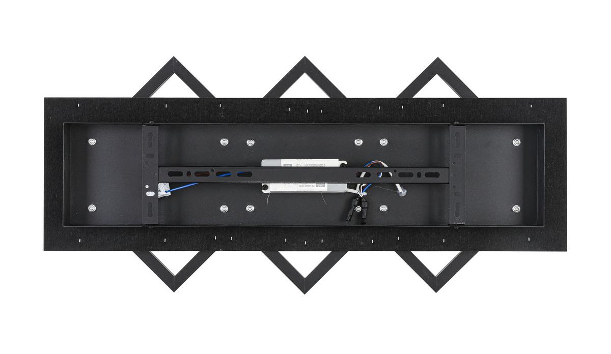 LAMPA SUFITOWA LED CORBY *SBN* - kolor dębowy/czarny, Basics, materiał drewnopochodny/tworzywo sztuczne (63/29/7,5cm) - Novel