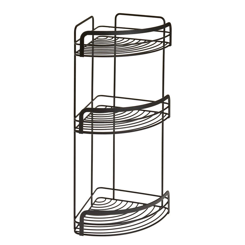 Fürdőszobai Polc Lava Mx401126 - fekete, fém (20/48/20cm) - Metaltex