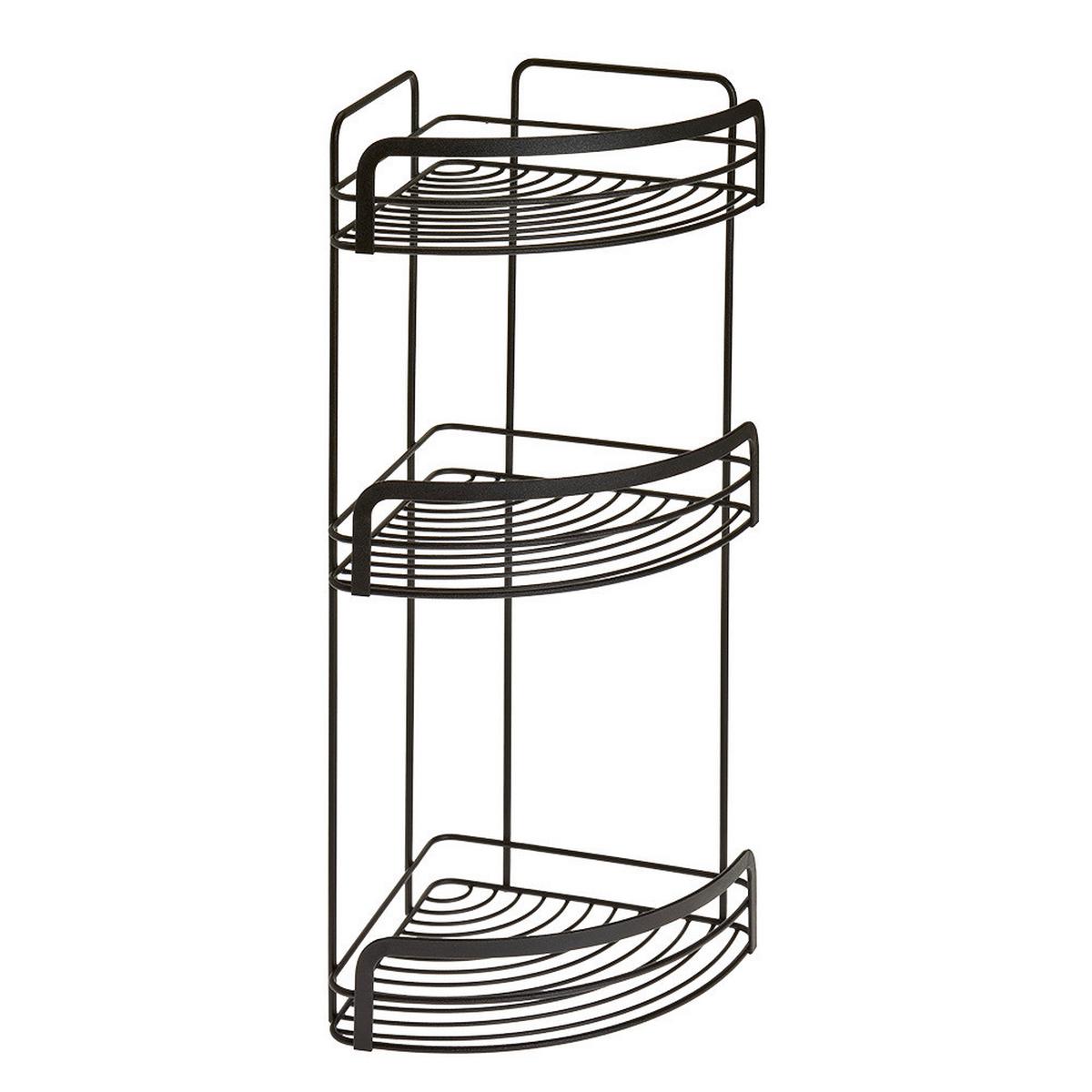 Fürdőszobai Polc Lava Mx401126 - fekete, fém (20/48/20cm) - Metaltex