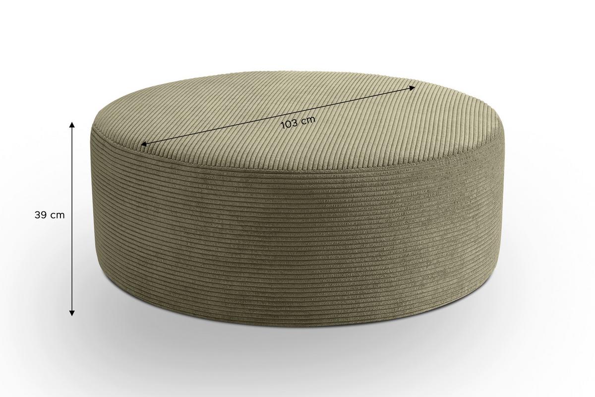 Hocker Kolo Khaki - Khaki/Schwarz, Basics, Kunststoff/Textil (103/39/103cm) - MID.YOU