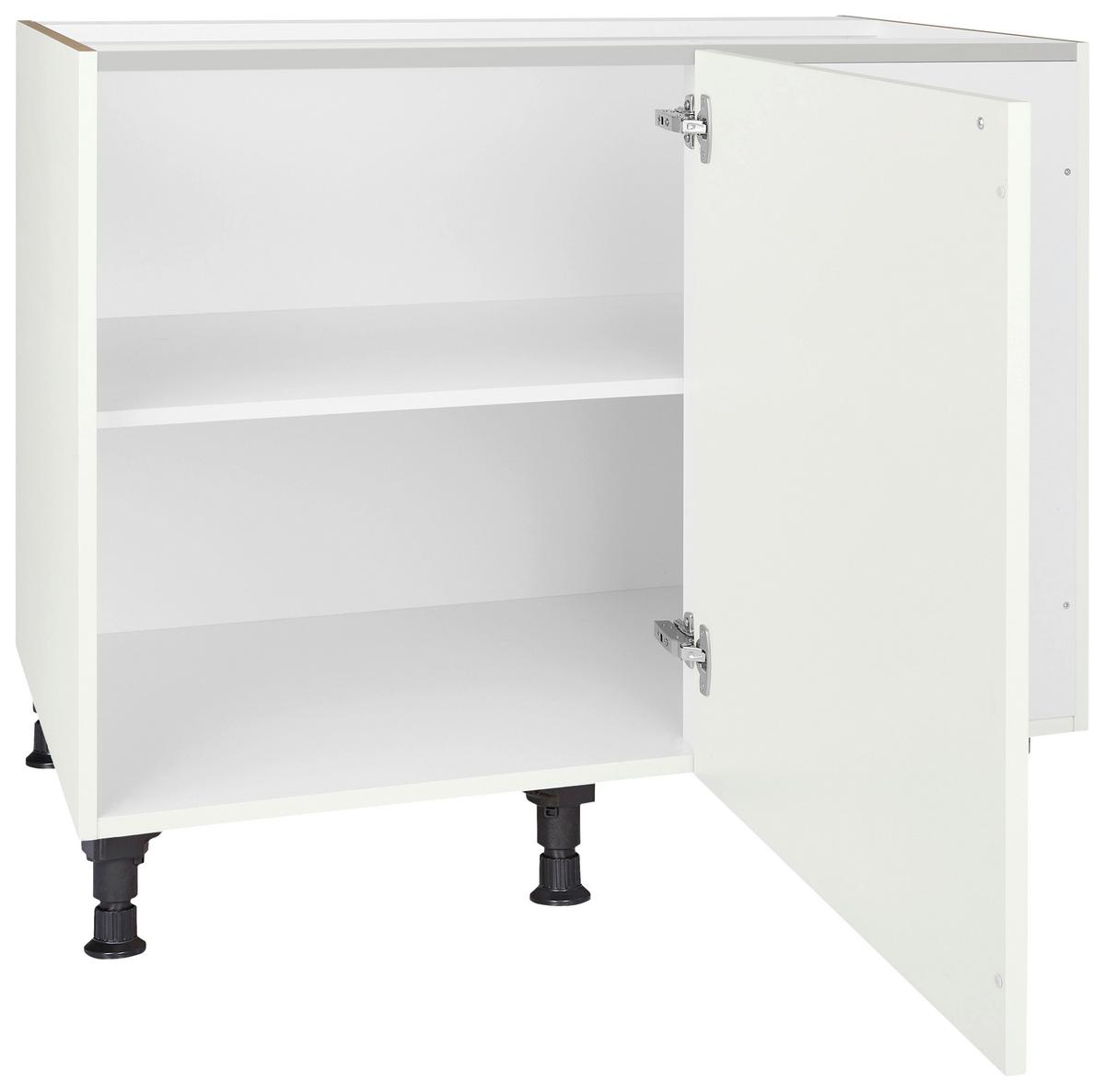 Eckunterschrank Cascada Weiß - Schwarz/Weiß, MODERN, Holzwerkstoff/Metall (125/87/65cm) - Nobilia