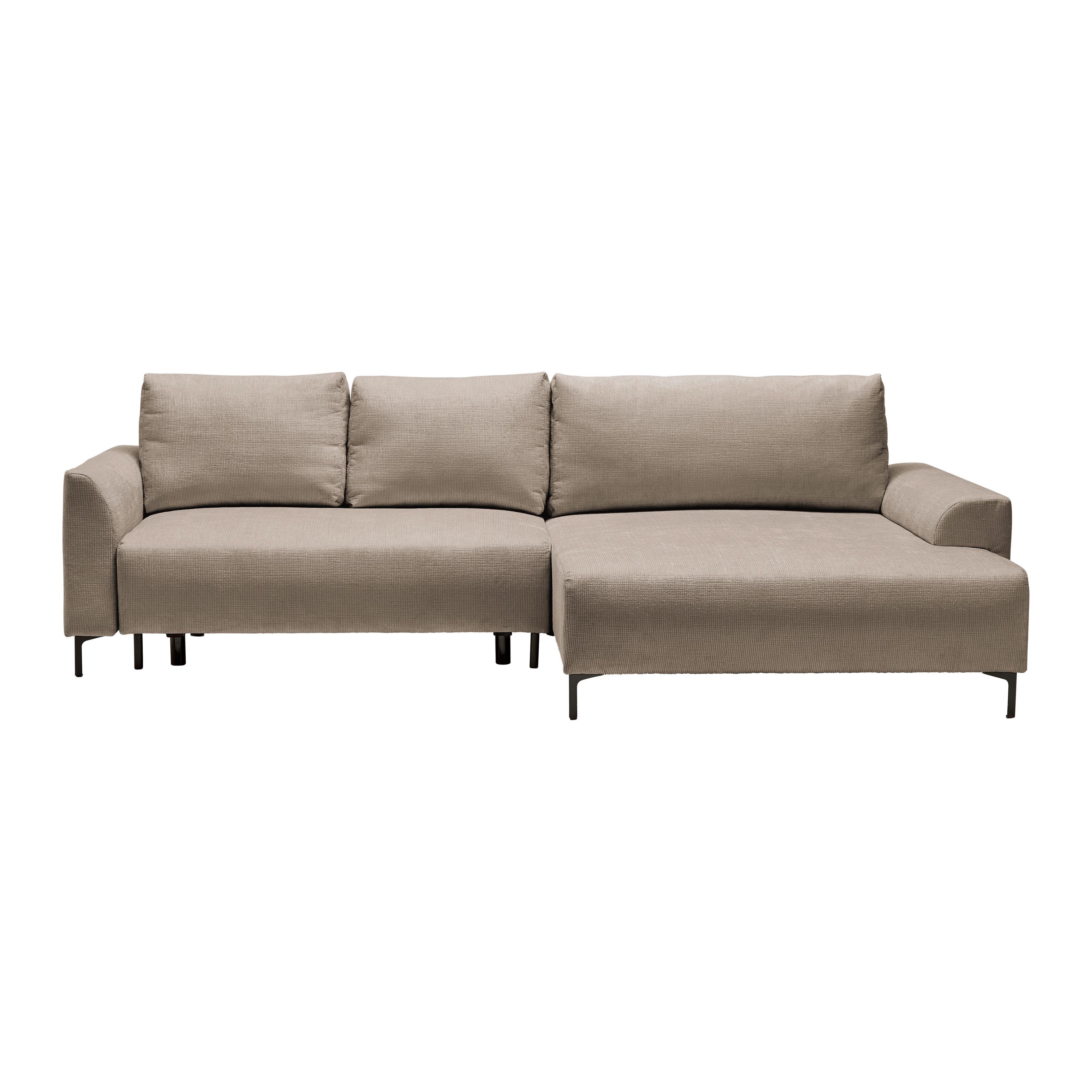 Ecksofa Integra Greige - Greige/Schwarz, Textil/Metall (294/81-93/170cm) - Mömax