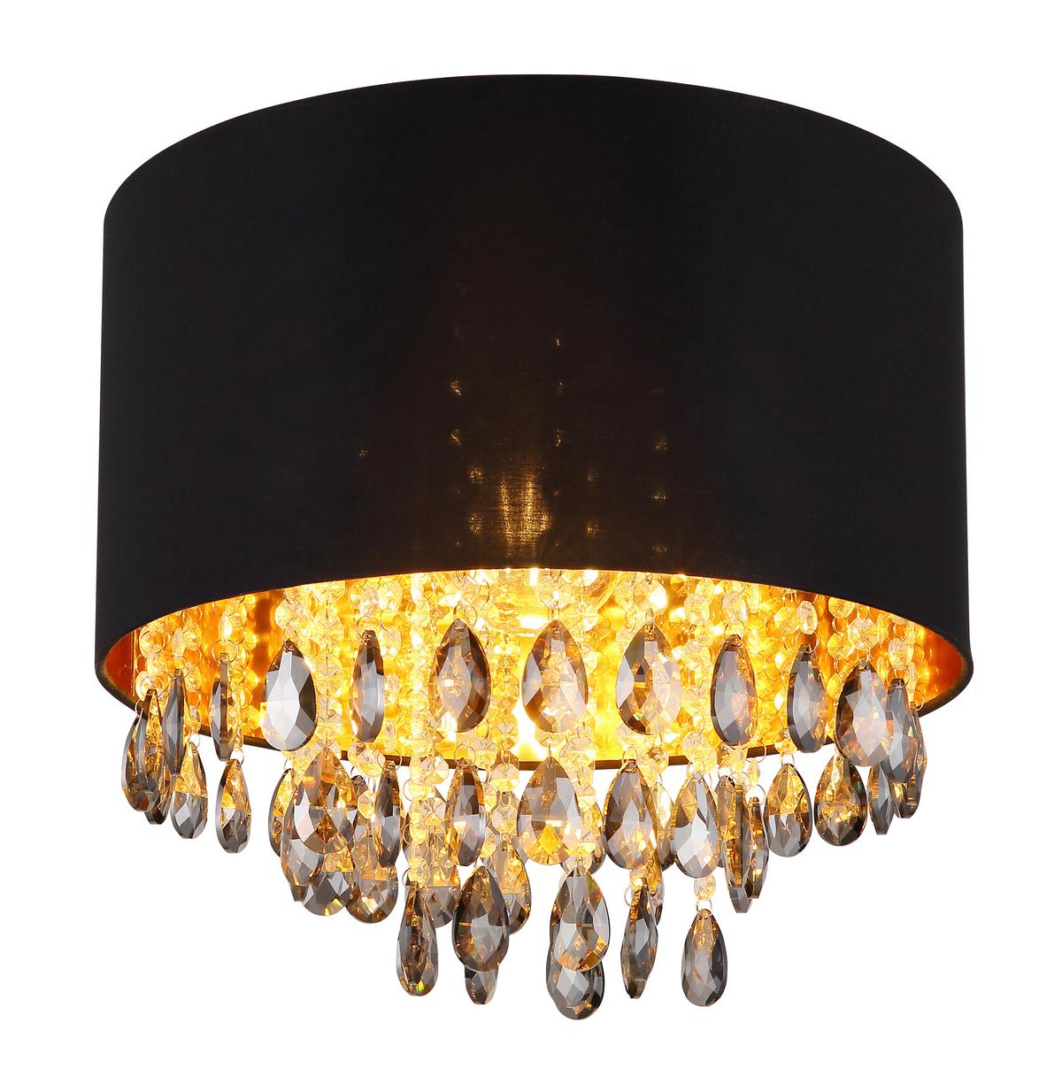 DECKENLEUCHTE 15776D COLETTA - Klar/Goldfarben, Konventionell, Glas/Kunststoff (40/33cm) - Globo