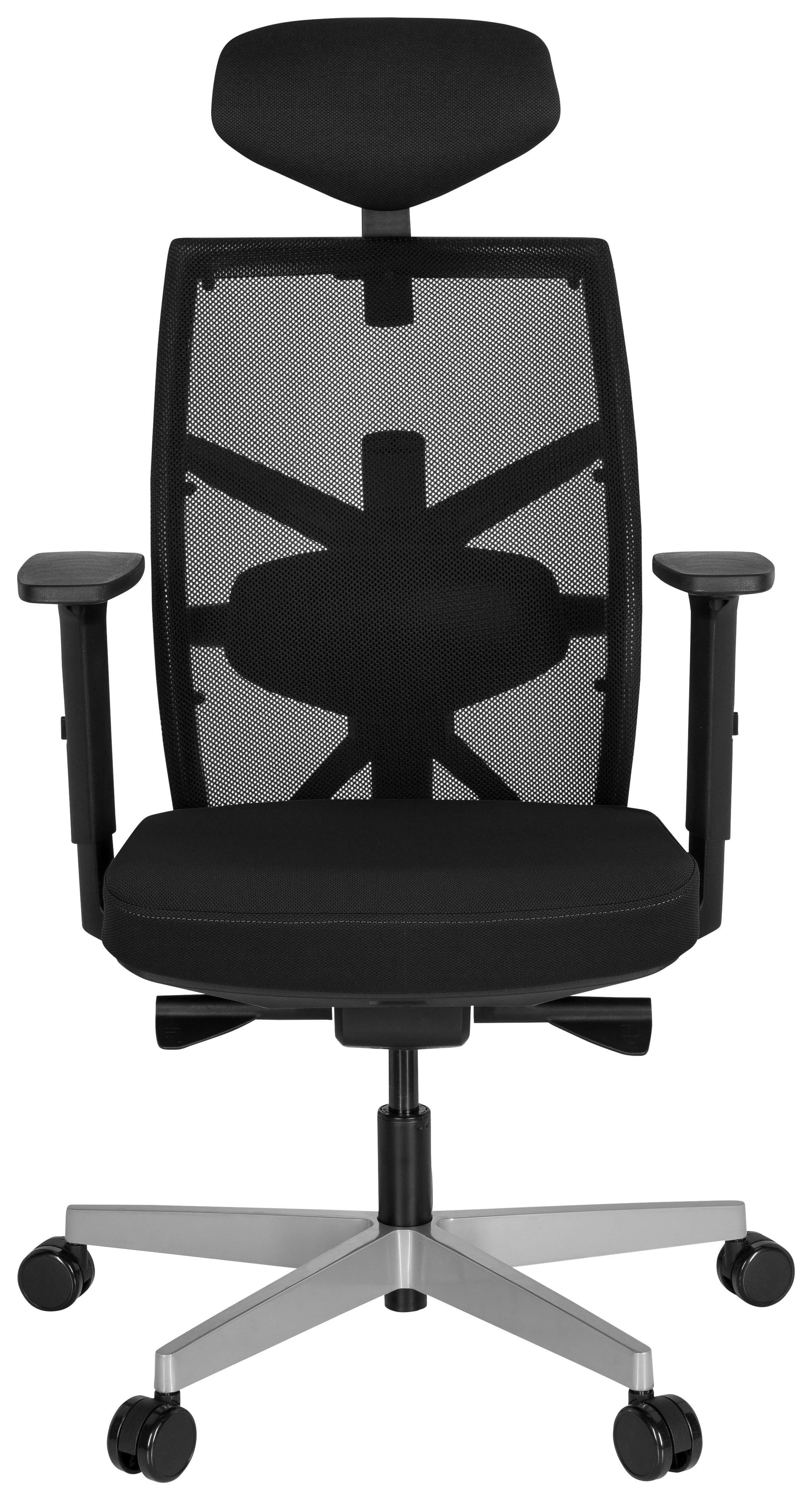 Pisarniški Stol Bellac, Črna - črna/barve aluminija, Moderno, kovina/umetna masa (68/136/65cm) - MID.YOU