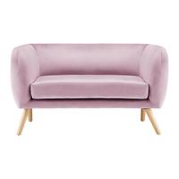 2-SITZER-SOFA in rosa "Bruno" - Eichefarben/Rosa, Modern, Holz/Textil (124/68/71cm) - Bessagi Home