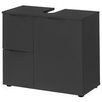 SZAFKA POD UMYWALKĘ PORTO - czarny, Konventionell, materiał drewnopochodny/tworzywo sztuczne (70/60/35cm) - Xora