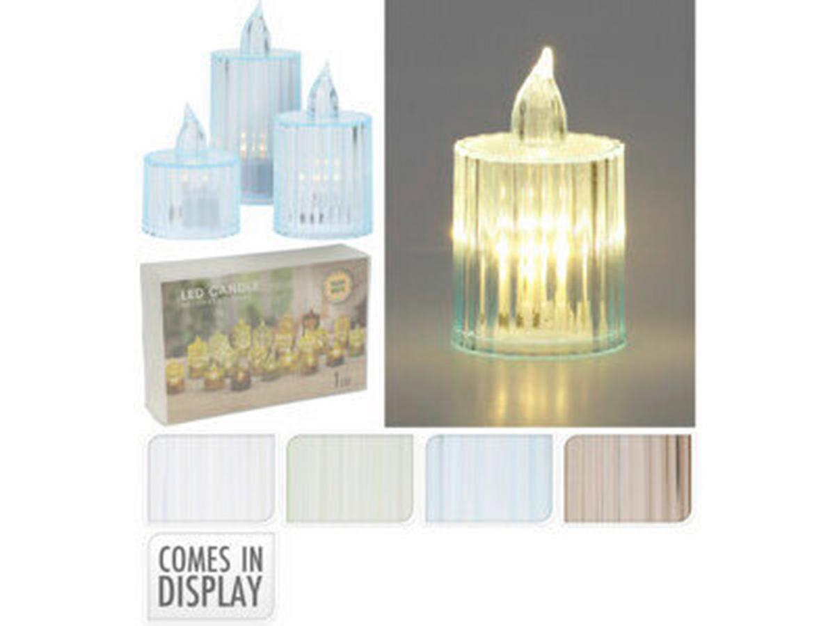 Led Gyertya Candle - áttetsző/kék, műanyag