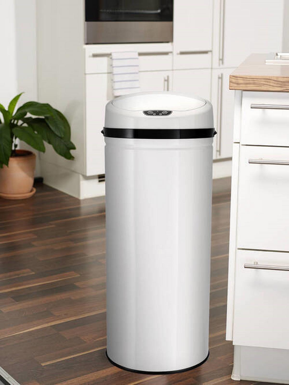 Coș gunoi Sensor cca. 42 l - alb/negru, Trend, plastic/metal (31/31/79,5cm) - Echtwerk