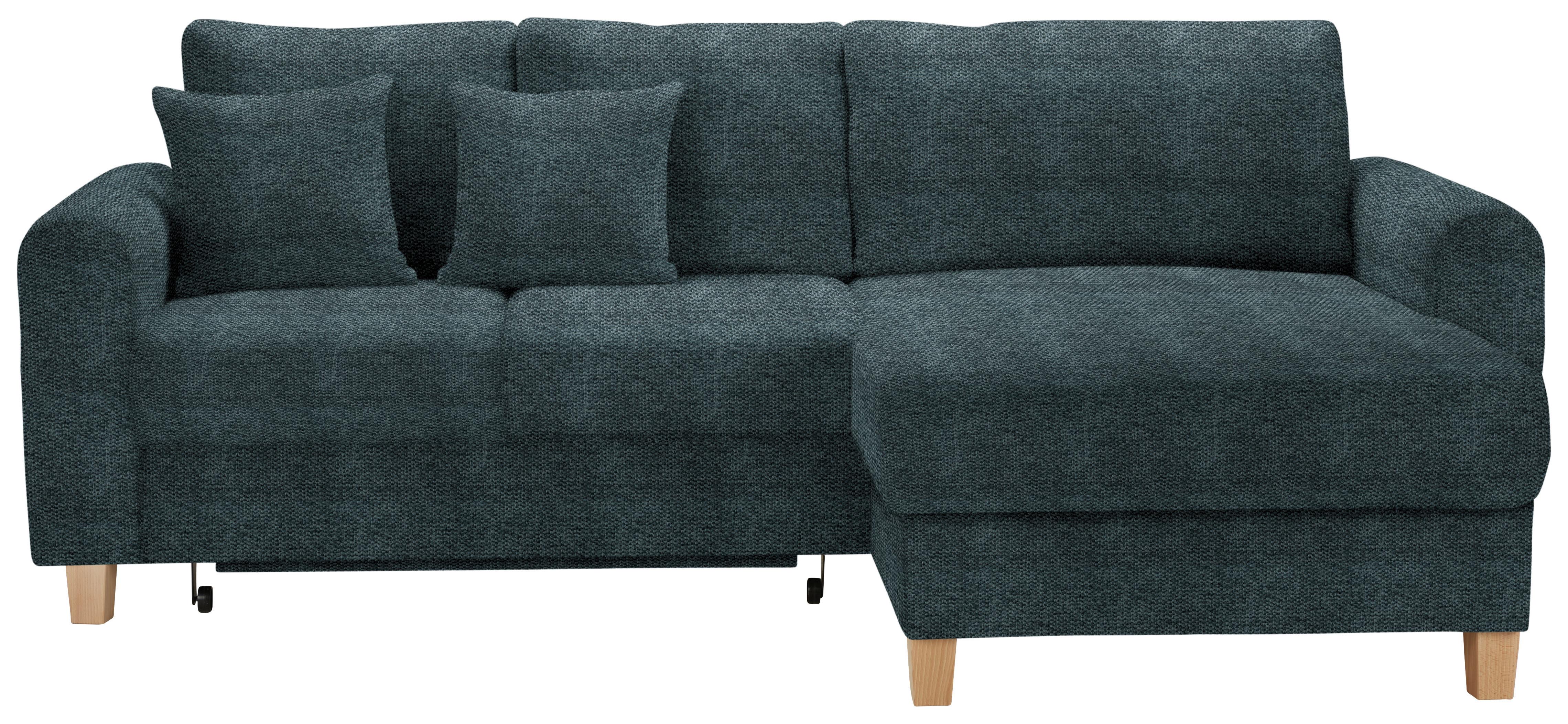 Wohnlandschaft Lille Petrol - Hellbraun/Petrol, MODERN, Holz/Textil (232/110/156cm) - Mömax