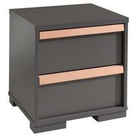 NACHTSCHRANK London B: 48,1 cm Anthrazit - Anthrazit/Buchefarben, MODERN, Holz/Holzwerkstoff (48,1/48,8/40cm) - MID.YOU