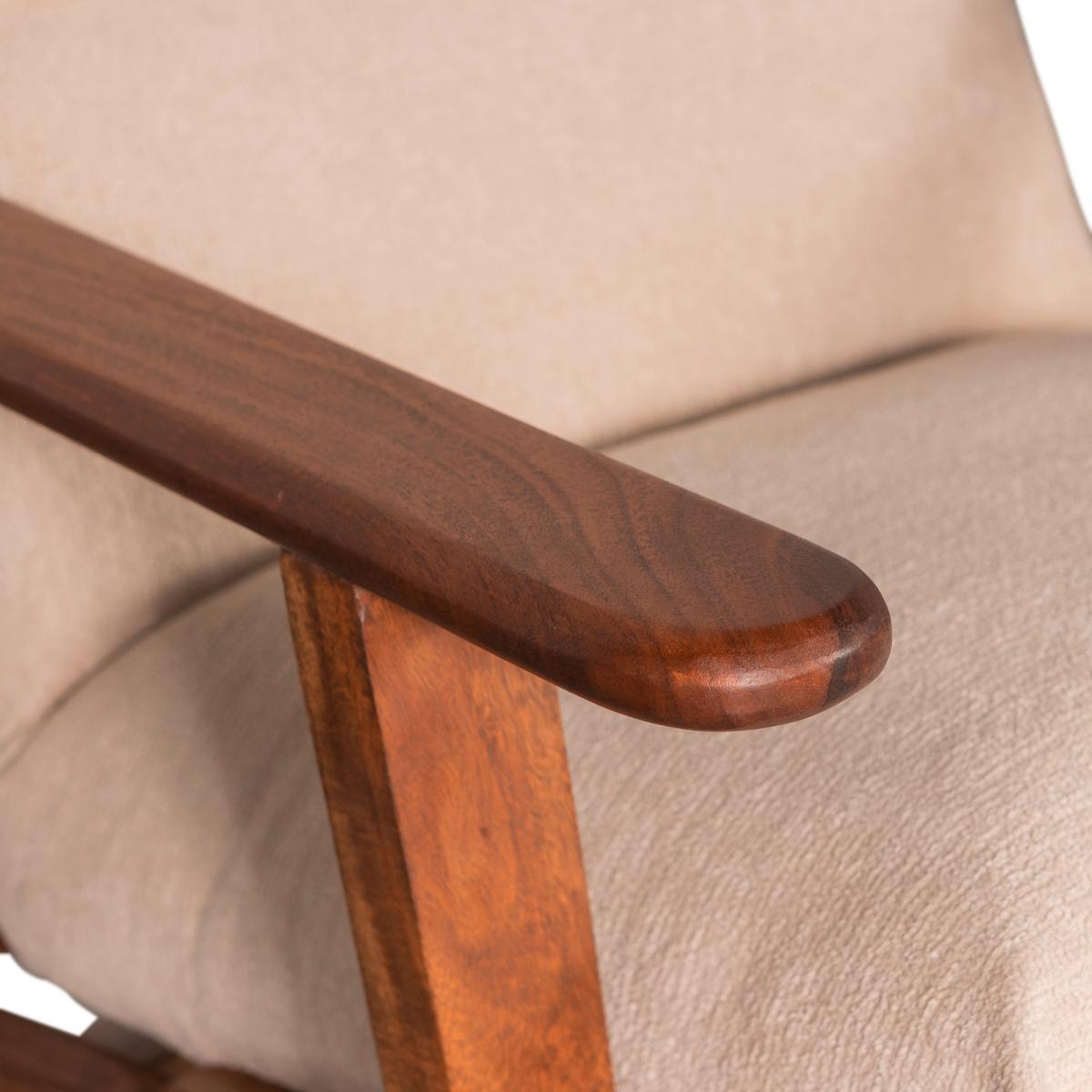 Sessel Houston Akazie/Natur - Naturfarben/Akaziefarben, Design, Holz/Textil (71/86/71cm) - Livetastic