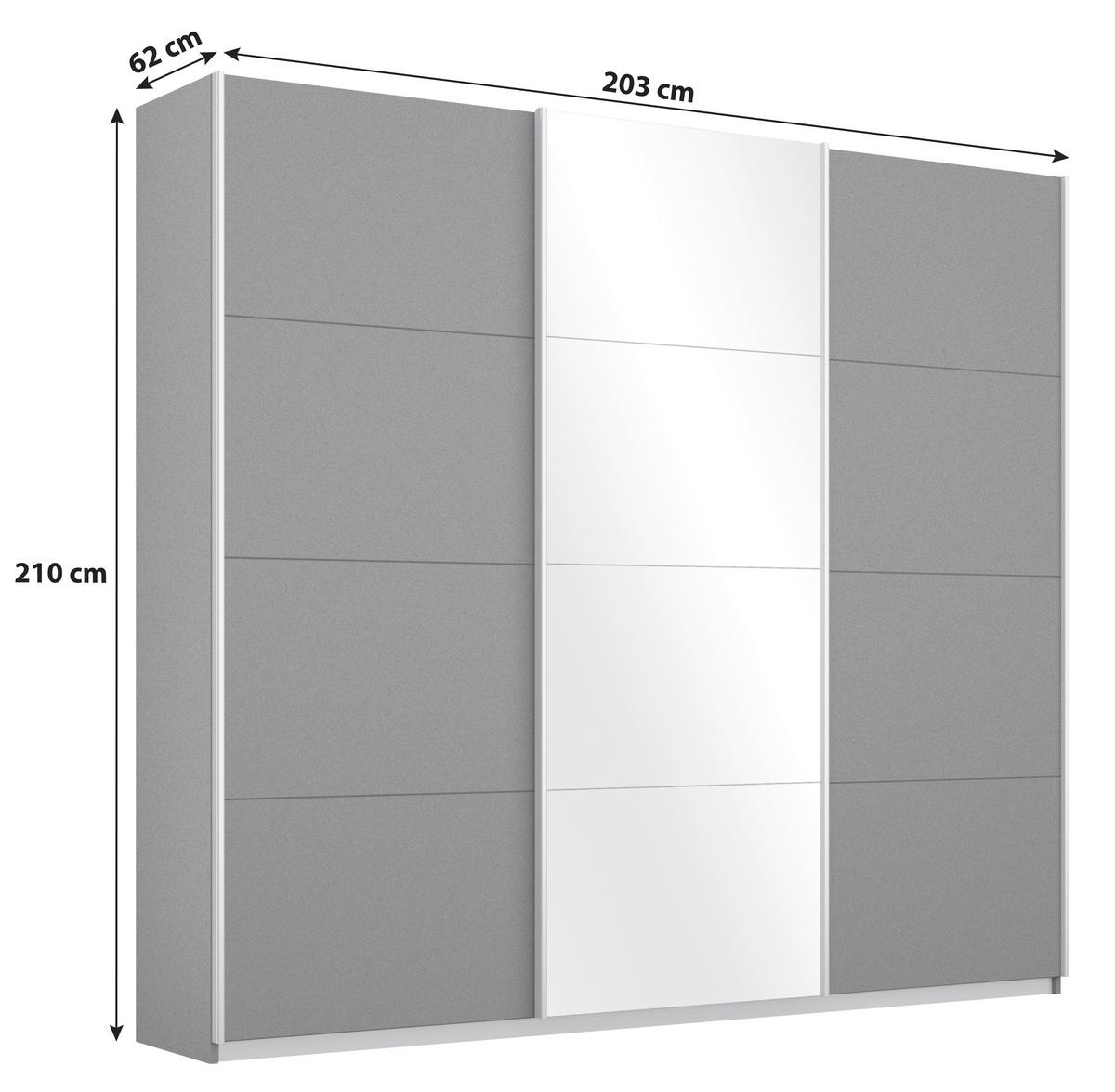 DULAP CU UșI CULISANTE MIAMI - gri, Modern, material pe bază de lemn (203/210/62cm)