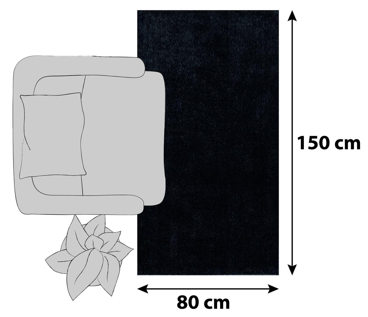 Preproga Z Visokim Florom Ata, Antracit, 80x150cm - antracit, Design, tekstil (80/150cm)