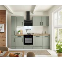 Küchenblock Anton m. Geräte Wildeiche/Schilfgrün - Schilfgrün/Wildeiche, Trend, Holzwerkstoff/Metall (250cm) - Respekta
