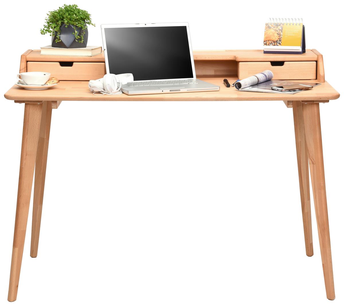 BIURKO STUDENT -LINEA NATURA- - kolor bukowy/buk twardzielowy, Design, drewno (120/65/84,50cm) - Linea Natura