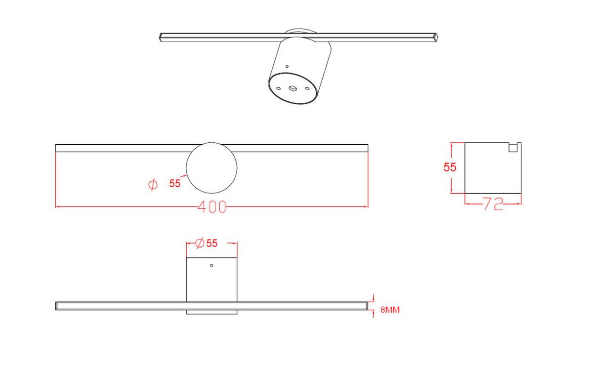 Badezimmer-wandleuchte Lp-777/1w M Wh Modern Slim - Weiss, Basics, Metall (5.5/40/7cm)