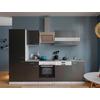 Küchenblock Malia mit Geräten ca. 280 cm Grau - Edelstahlfarben/Graphitfarben, Basics, Holzwerkstoff/Metall (280cm) - Respekta
