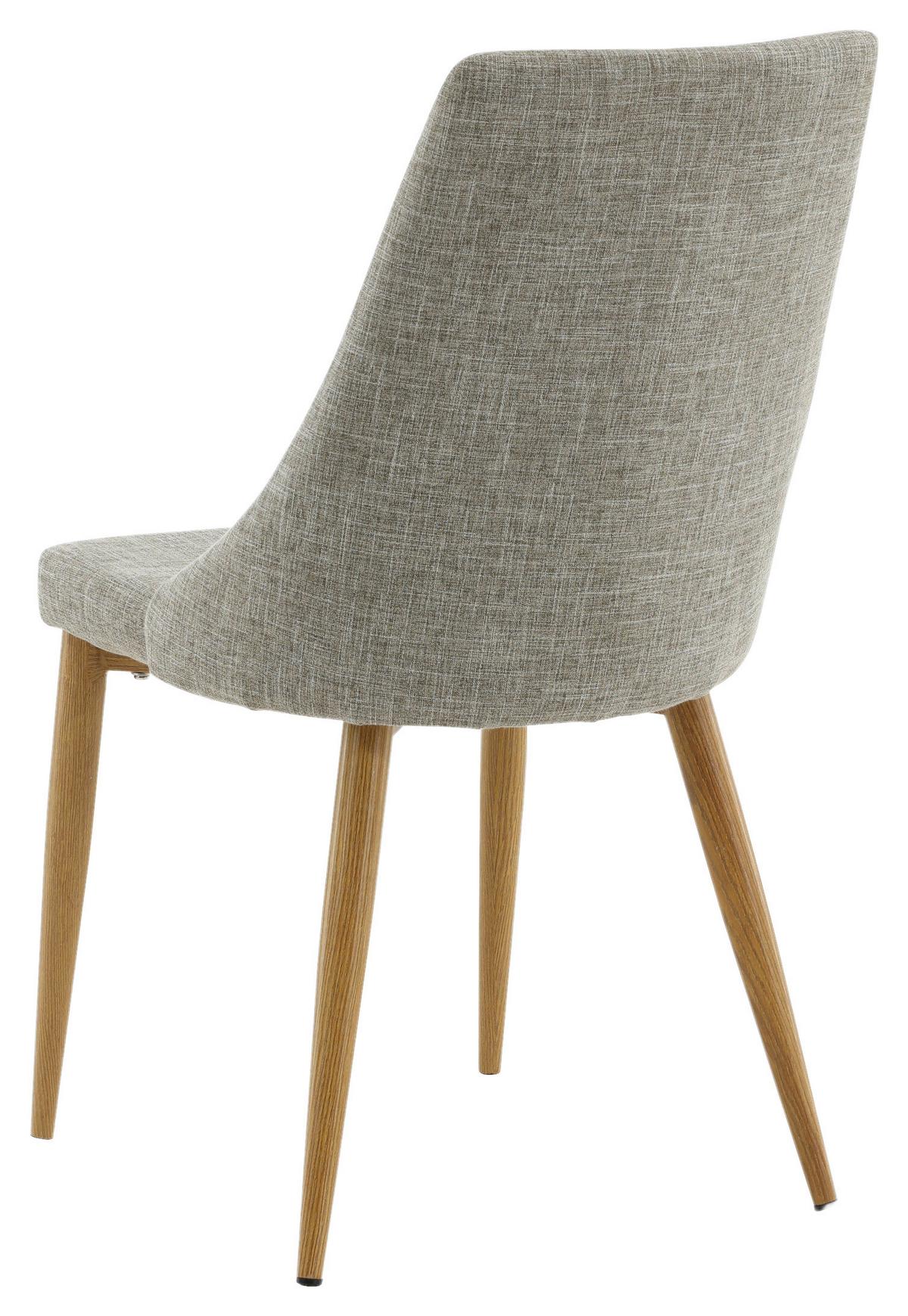 STUHL-SET LEONE - Beige/Hellgrau, Design, Textil/Metall (46.5/91/63cm) - Livetastic